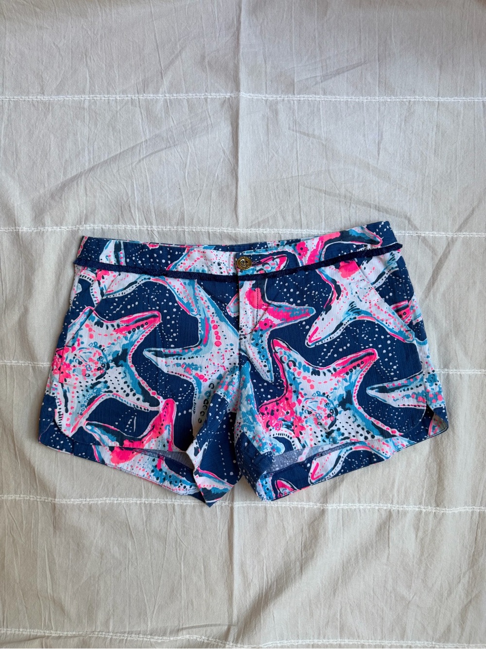 Lilly Pulitzer Navy Starfish Print Shorts - Pink & Light Blue